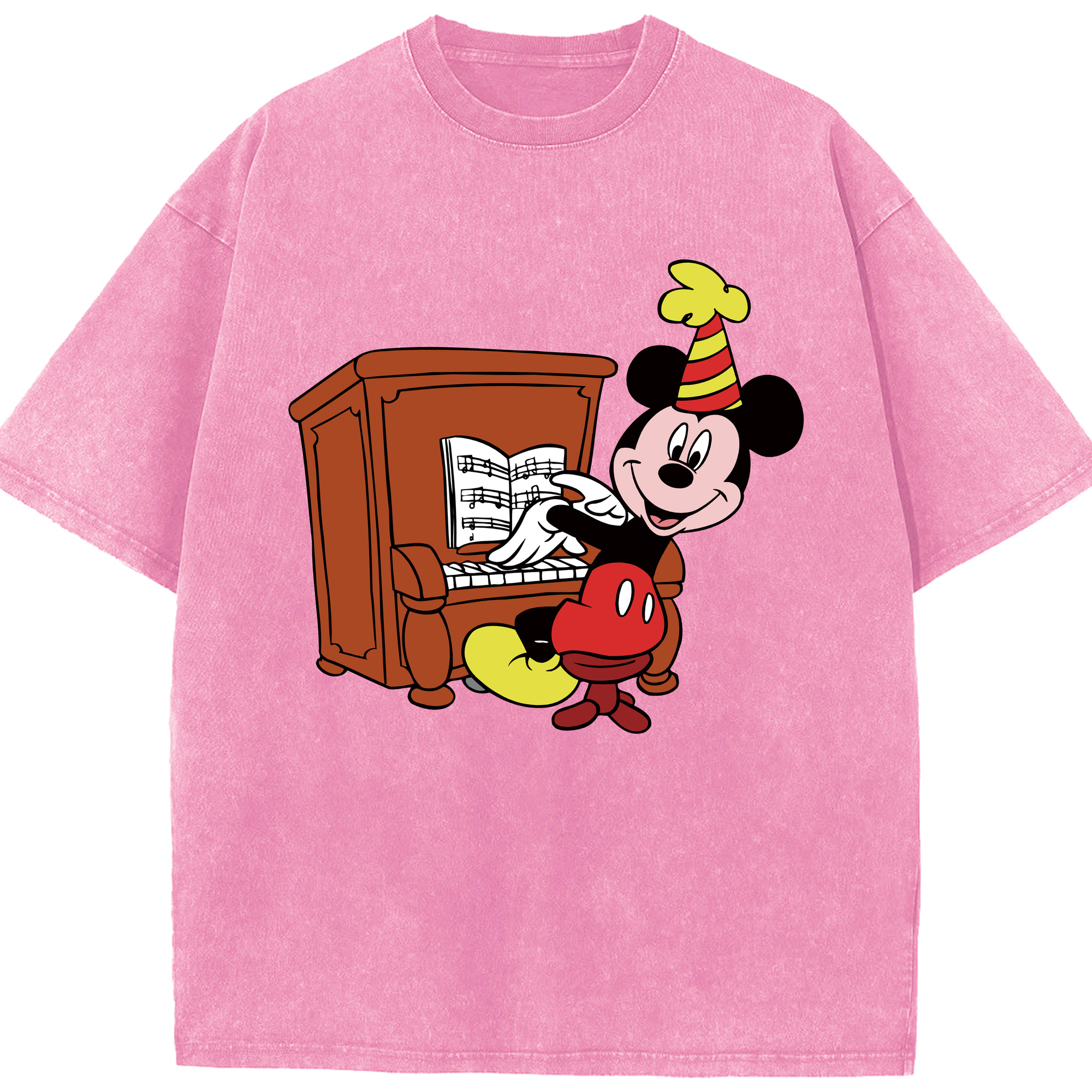 （画像用） ミッキーマウス Mickey Mouse 綿100% ヴィンテージ風 半袖Tシャツ（フロントプリント）